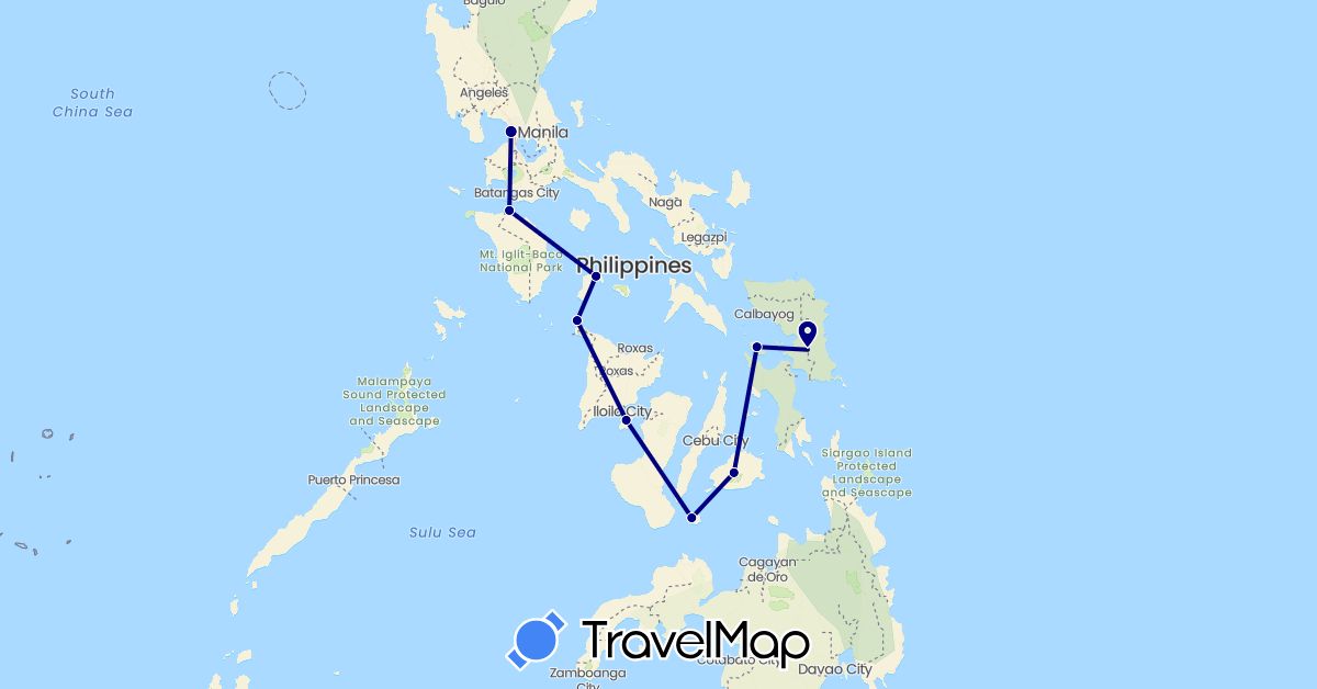 TravelMap itinerary: driving in Philippines (Asia)